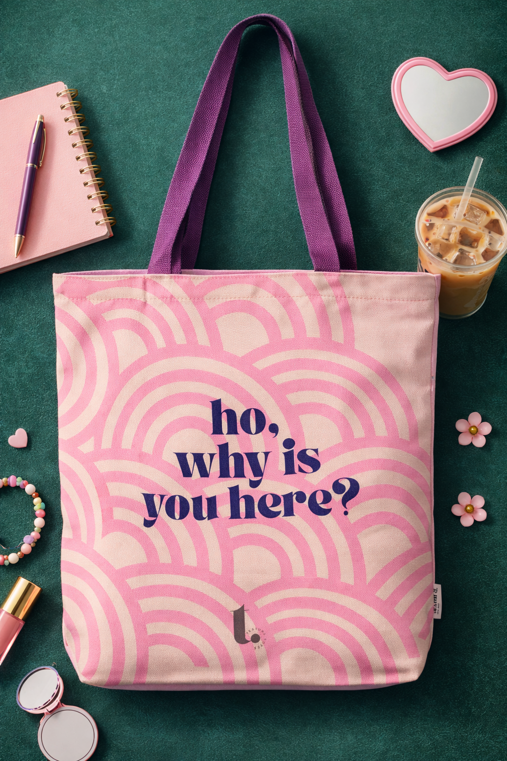 Ho, why is you here printed tote